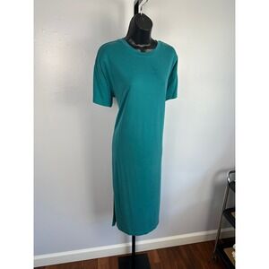 Double Zero Women's Teal Midi T-Shirt‎ Dress Casual Comfy Short Sleeve S